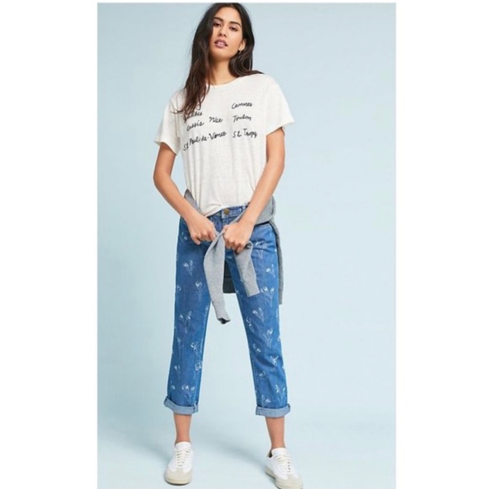 Current/Elliot Blue Floral Print Jeans Size 28